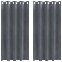 Berkfield Home Blackout Curtains with Eyelets 2 pcs Super Light Grey Velvet - thumbnail 2