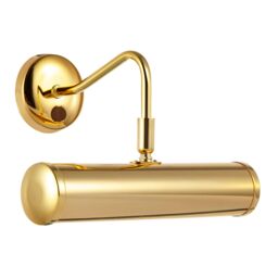 Happy Homewares Classic Traditional Adjustable Picture Wall Light with Swan Neck & Switch Button in Gold - thumbnail 1