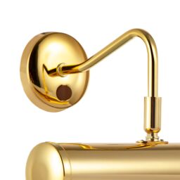 Happy Homewares Classic Traditional Adjustable Picture Wall Light with Swan Neck & Switch Button in Gold - thumbnail 4