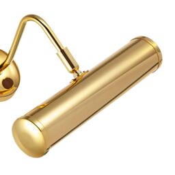 Happy Homewares Classic Traditional Adjustable Picture Wall Light with Swan Neck & Switch Button in Gold - thumbnail 2