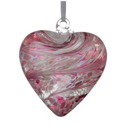 Sienna Glass 12cm Friendship Heart Pastel Pink