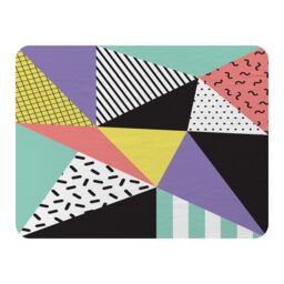 Benjamin Tate Design Retro Themed Geometrics Blanket in Natural - Size: 120 cm x 150 cm - thumbnail 1
