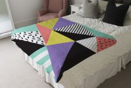 Benjamin Tate Design Retro Themed Geometrics Blanket in Natural - Size: 120 cm x 150 cm - thumbnail 3