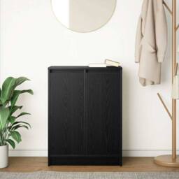 Berkfield Home Sideboard Black Oak 57x34x76 cm Engineered Wood - Size: 57 x 34 x 76 cm - thumbnail 1