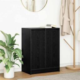 Berkfield Home Sideboard Black Oak 57x34x76 cm Engineered Wood - Size: 57 x 34 x 76 cm - thumbnail 2