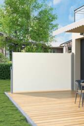 Garden Sanctuary 3mW Grey Outdoor Retractable Privacy Side Awning in Beige - thumbnail 2