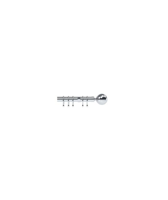 New Edge Blinds 28mm Nikola Ball End Metal Curtain Pole Set - Satin Silver - Size: 300 cm - image 1