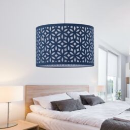 First Choice Lighting Set of 2 Navy Blue Laser Cut 25cm Pendant Lightshades - thumbnail 6