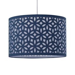 First Choice Lighting Set of 2 Navy Blue Laser Cut 25cm Pendant Lightshades - thumbnail 2