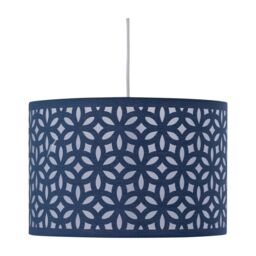 First Choice Lighting Set of 2 Navy Blue Laser Cut 25cm Pendant Lightshades - thumbnail 3