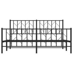 Berkfield Home Metal Bed Frame with Headboard & Footboard Black 160x200 cm - thumbnail 5