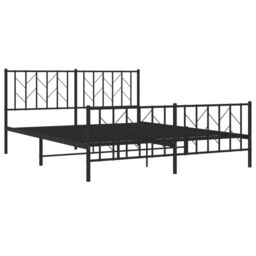 Berkfield Home Metal Bed Frame with Headboard & Footboard Black 160x200 cm - thumbnail 4