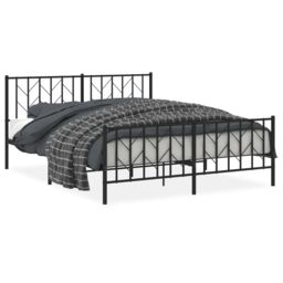 Berkfield Home Metal Bed Frame with Headboard & Footboard Black 160x200 cm - thumbnail 2