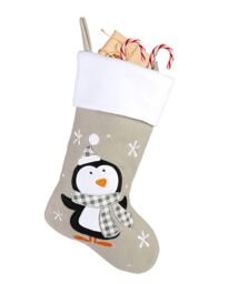 Dibor Set of 4 Grey Penguin Xmas Tree Decoration Christmas Gift Bag - Size: 4 Pack - thumbnail 2