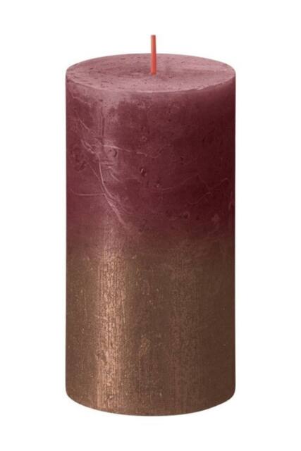 KDMD Velvet Red & Copper Rustic Pillar Candle - image 1