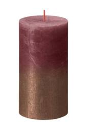 KDMD Velvet Red & Copper Rustic Pillar Candle - thumbnail 2