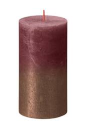 KDMD Velvet Red & Copper Rustic Pillar Candle
