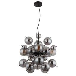 Netlighting Udo Globe Pendant Matt Black Balls Smoke Glass Shade 4x E27 - thumbnail 2