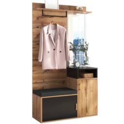 Merax Hallway Storage Set with Mirror & Shoe Bench in Natural - thumbnail 8