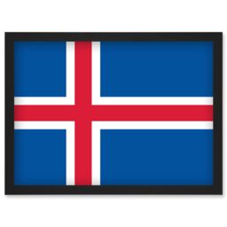 Artery8 Iceland National Flag Vexillology World Flags Country Region Poster Artwork Framed Wall Art Print A4 in Black - thumbnail 1