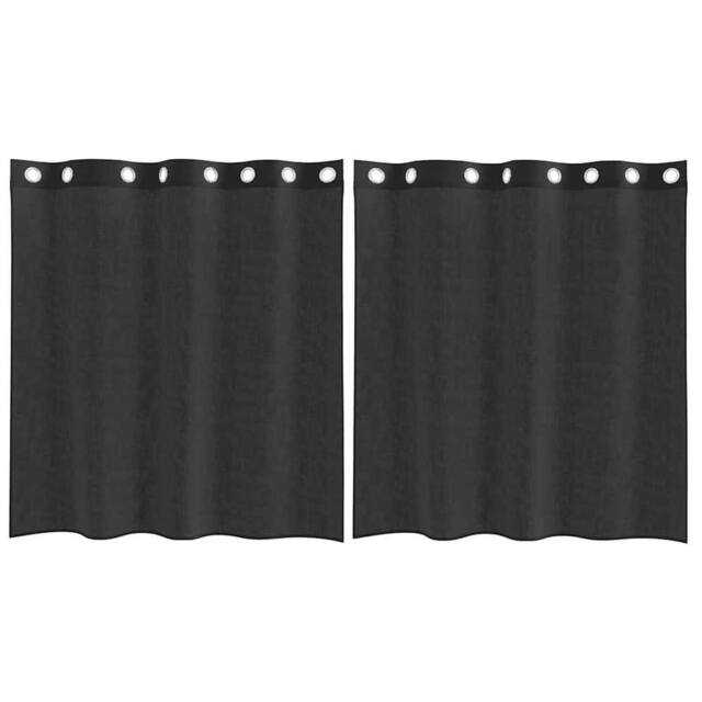Berkfield Home Voile Curtains with Grommets 2 pcs Black 140x140 cm - image 1