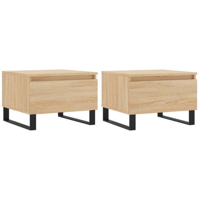 Berkfield Home Coffee Tables 2 pcs Sonoma Oak 50x46x35 cm Engineered Wood in Brown - Size: 50 x 46 x 35 cm - image 1