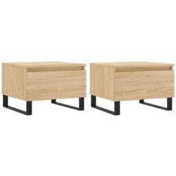 Berkfield Home Coffee Tables 2 pcs Sonoma Oak 50x46x35 cm Engineered Wood in Brown - Size: 50 x 46 x 35 cm - thumbnail 1