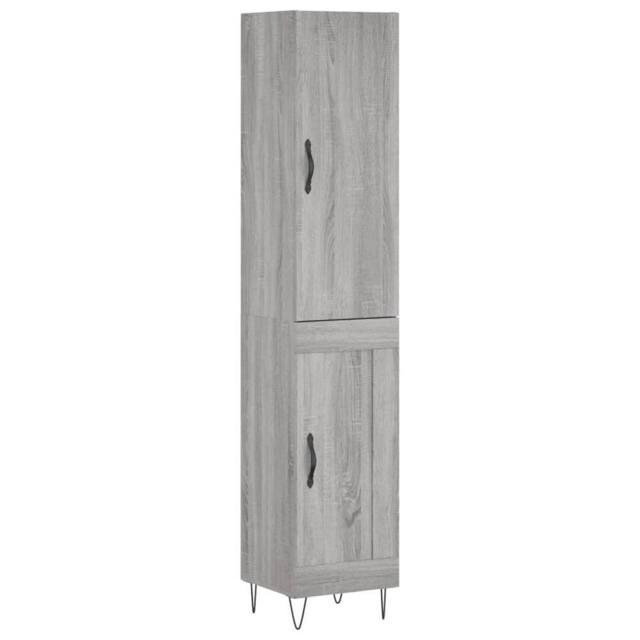 Berkfield Home Highboard Grey Sonoma 34.5x34x180 cm Engineered Wood - image 1