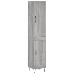 Berkfield Home Highboard Grey Sonoma 34.5x34x180 cm Engineered Wood - thumbnail 1