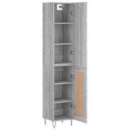 Berkfield Home Highboard Grey Sonoma 34.5x34x180 cm Engineered Wood - thumbnail 4