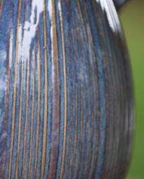 Dibor Aegean Blue Fluted Ceramic Decoration Pitcher Jug Vase - Size: Large - thumbnail 4