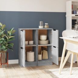 Berkfield Home Sideboards 2 pcs Grey Sonoma 30x30x70 cm Engineered Wood - Size: 30 x 30 x 70 cm - thumbnail 3