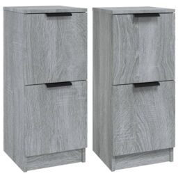 Berkfield Home Sideboards 2 pcs Grey Sonoma 30x30x70 cm Engineered Wood - Size: 30 x 30 x 70 cm - thumbnail 2