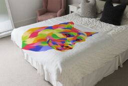 Benjamin Tate Design Amazing Illustration Dog Pop Art Designer Blanket in Natural - Size: 120 cm x 150 cm - thumbnail 4