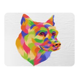 Benjamin Tate Design Amazing Illustration Dog Pop Art Designer Blanket in Natural - Size: 120 cm x 150 cm - thumbnail 1