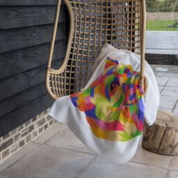 Benjamin Tate Design Amazing Illustration Dog Pop Art Designer Blanket in Natural - Size: 120 cm x 150 cm - thumbnail 3