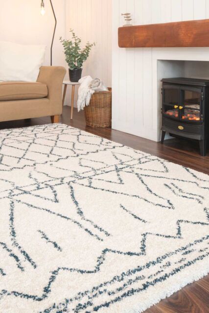 Kukoon Cream Beige Scandi Boho Plush Shagg Deep Pile Living Room Area Rug - Size: 60 cm x 240 cm - image 1