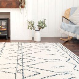 Kukoon Cream Beige Scandi Boho Plush Shagg Deep Pile Living Room Area Rug - Size: 60 cm x 240 cm - thumbnail 7