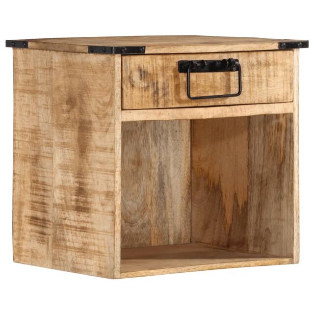 Berkfield Home Bedside Cabinet 40x30x37 cm Solid Wood Mango in Brown - Size: 40 x 30 x 37 cm - image 1