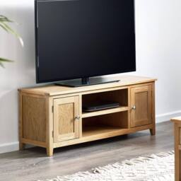 Cheshire Premium Kinloch Widescreen TV Unit in Oak in Light Oak - thumbnail 3