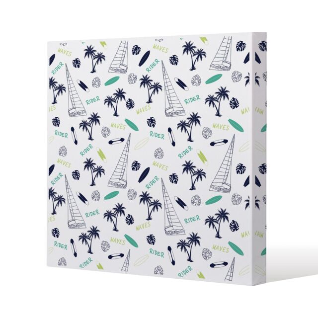 Benjamin Tate Design Waves Rider (Canvas Print) / 61 x 61 x 4cm in Natural - Size: 61 x 61 x 4 cm - image 1