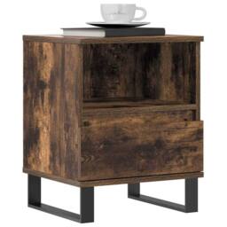 Berkfield Home Modern Bedside Cabinet Smoked Oak 40x35x50 cm Engineered Wood in Brown - Size: 40 x 35 x 50 cm