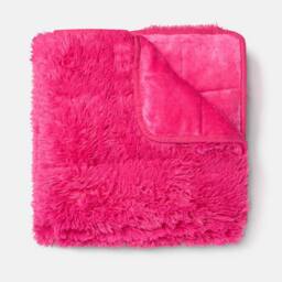 OHS Fluffy Fleece Sensory Sleep Therapy Weighted Blanket 150 x 200 cm 8kg in Bright Pink - Size: 150 cm × 200 cm - thumbnail 3