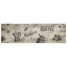 Berkfield Home Kitchen Rug Washable Coffee Grey 45x150 cm Velvet - thumbnail 2