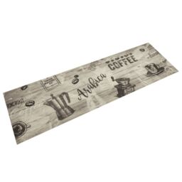 Berkfield Home Kitchen Rug Washable Coffee Grey 45x150 cm Velvet