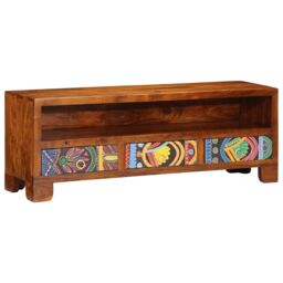 Berkfield Home TV Cabinet Multicolour 110x30x40 Solid Wood Acacia - thumbnail 3