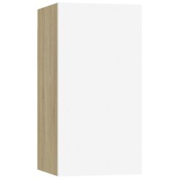 Berkfield Home TV Cabinet White & Sonoma Oak 30.5x30x60 cm Engineered Wood - thumbnail 2