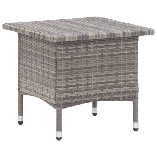 Berkfield Home Tea Table Grey 50x50x47 cm Poly Rattan - Size: 50 x 50 x 47 cm - image 1