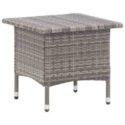 Berkfield Home Tea Table Grey 50x50x47 cm Poly Rattan - Size: 50 x 50 x 47 cm - thumbnail 1