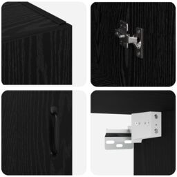 Berkfield Home Hanging cabinet Black oak 69.5 x 34 x 90 cm Engineered wood - thumbnail 9